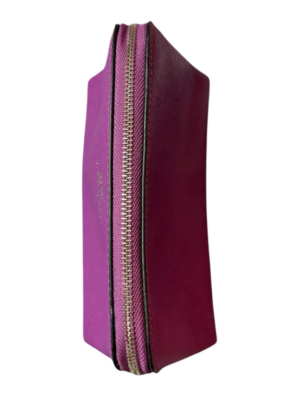 Coach Magenta Crossgrain Leather Cosmetic Pouch, Like New! 💜🩷 - Picture 10 of 14